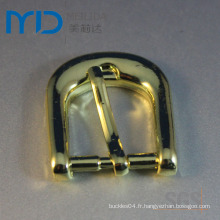 Boucle à bretelles et accessoires en ceinture en alliage de zinc brillant en or avec pin et clip